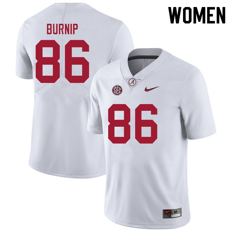 Alabama Crimson Tide Women's James Burnip #86 White NCAA Nike Authentic Stitched 2021 College Football Jersey YG16Z26XC